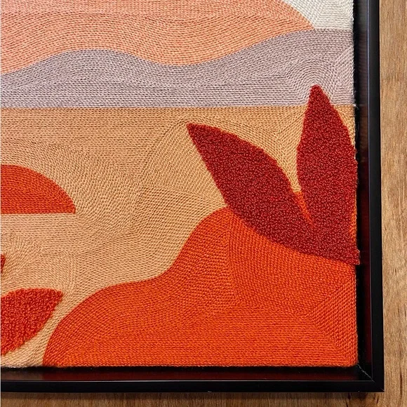 Framed Embroidered Abstract Sunset Wall Art